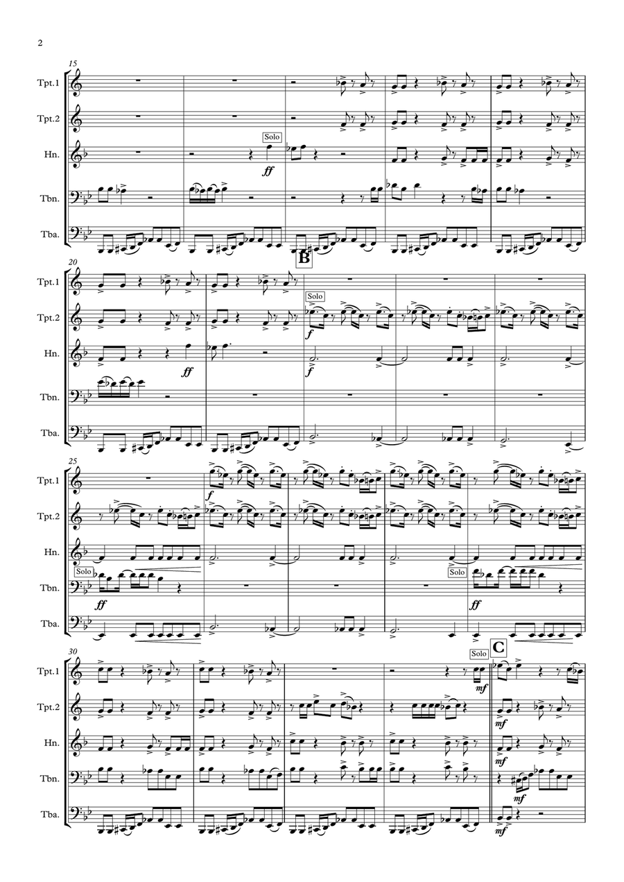Ghostbusters Brass Quintet scores gallery preview page 2