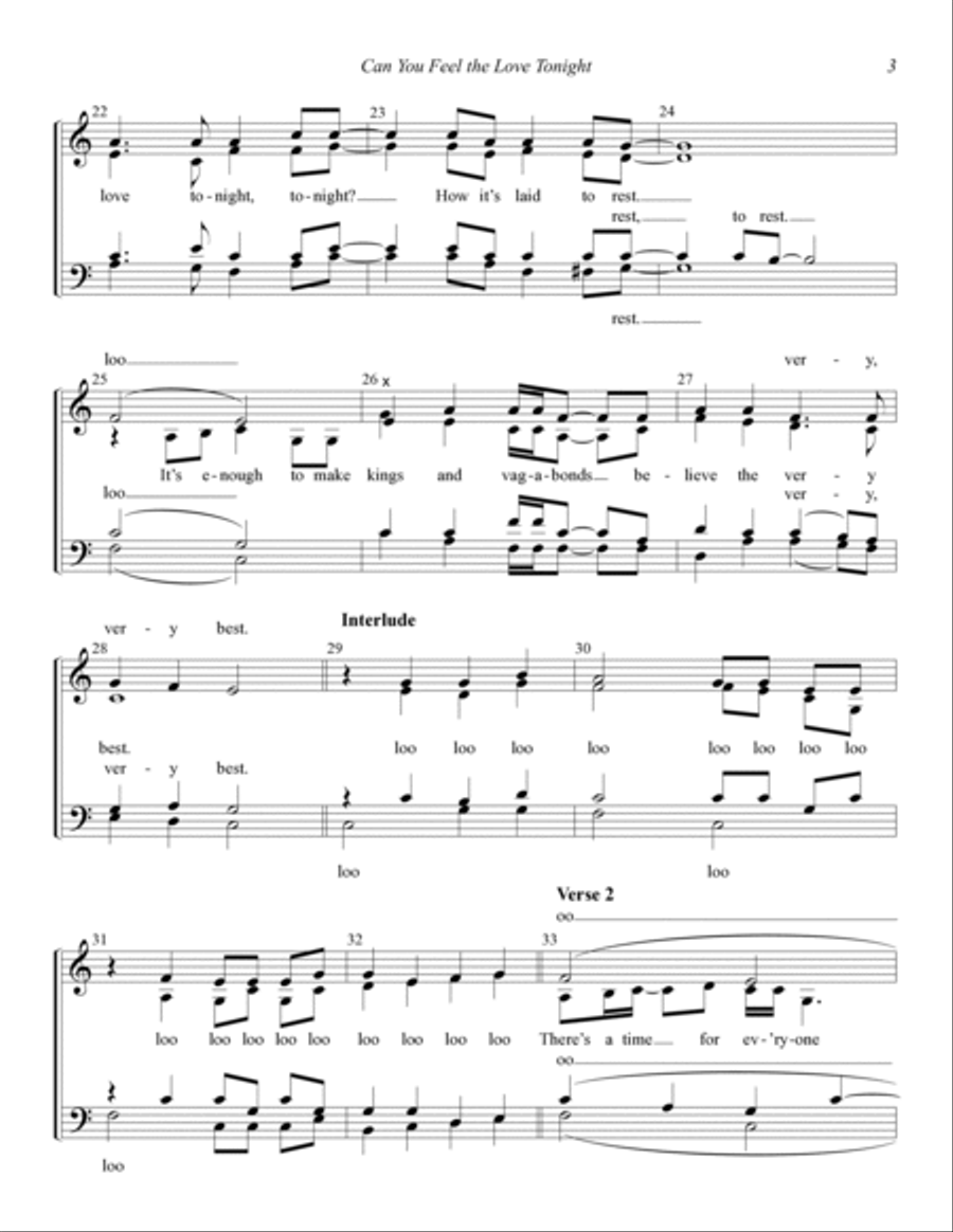 Can You Feel The Love Tonight? (from The Lion King) (arr. June Dale) 4-Part scores gallery preview page 3