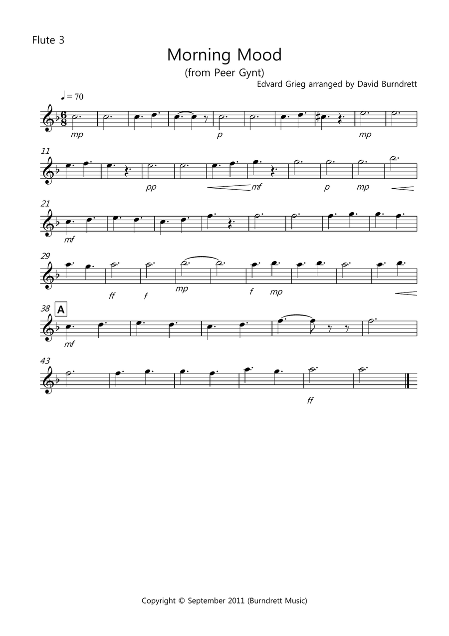 Morning Mood (from Peer Gynt) for Flute Quartet Morning Mood (from Peer Gynt) for Flute Quartet Flute Quartet scores gallery preview page 5