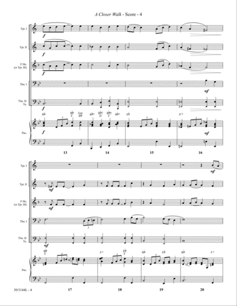 A Closer Walk Brass Ensemble scores gallery preview page 4