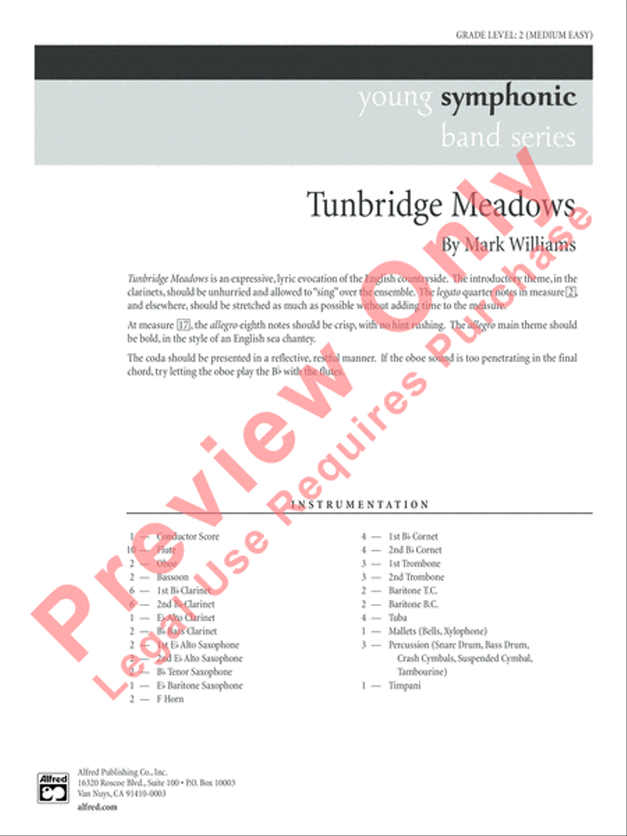 Tunbridge Meadows Concert Band scores gallery preview page 2