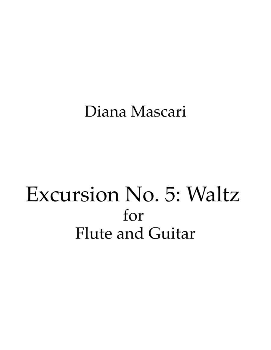 Excursion No. 5: Waltz for Flute and Guitar Chamber Music scores gallery preview page 1
