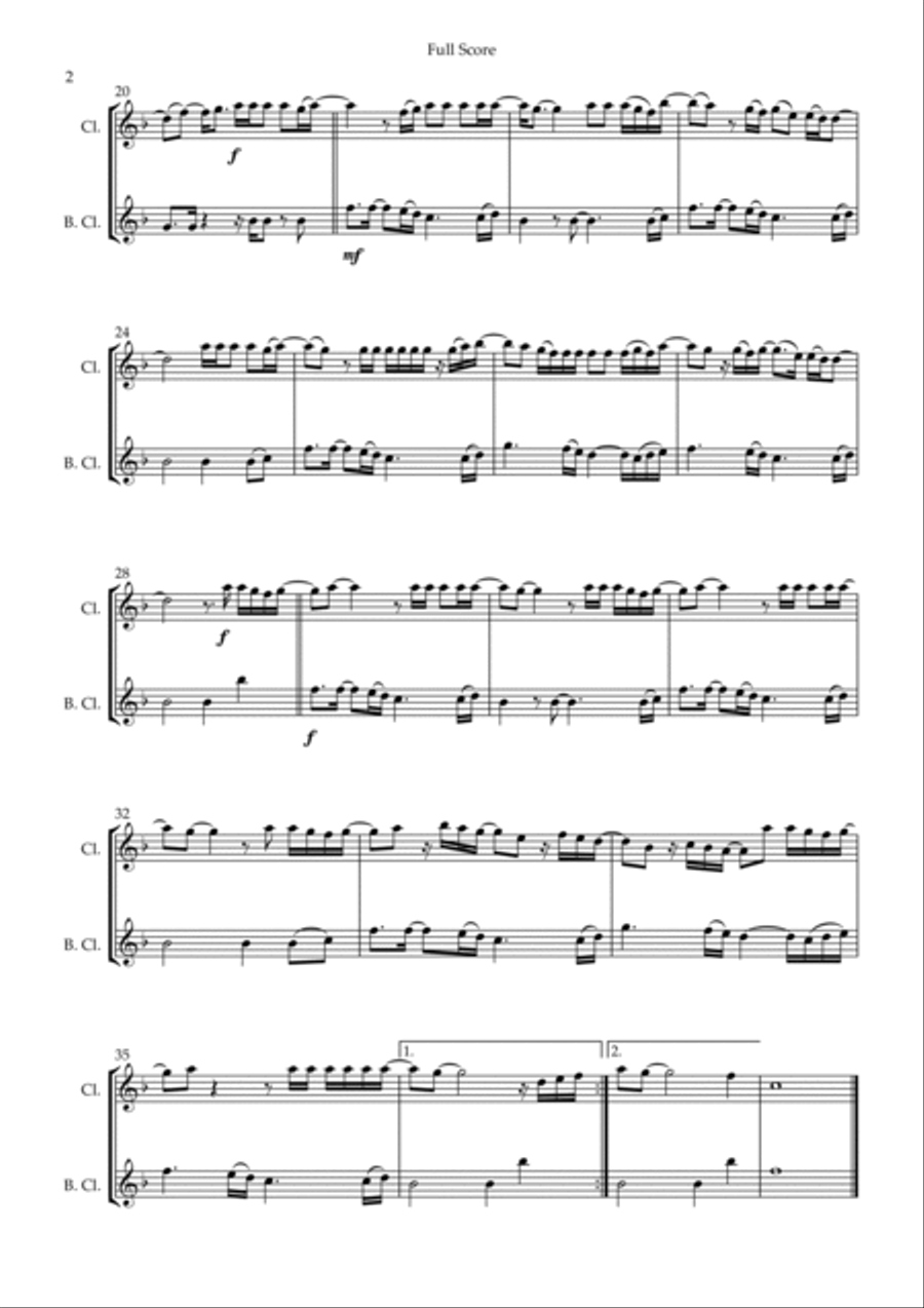 Mirrors Clarinet Duet scores gallery preview page 2