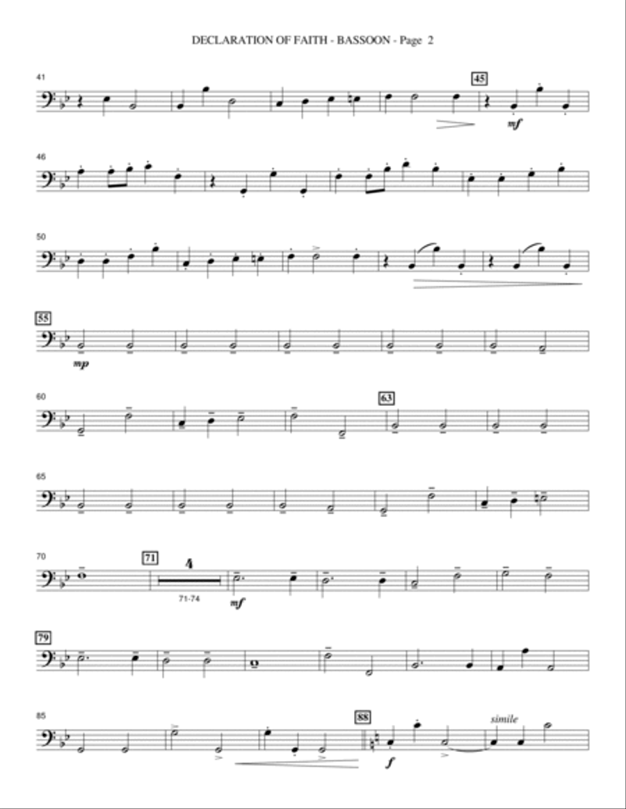 Declaration Of Faith - Bassoon Choir scores gallery preview page 2