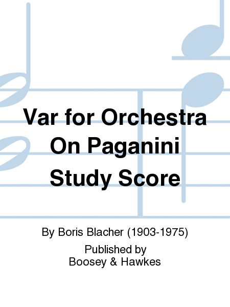 Var for Orchestra On Paganini Study Score