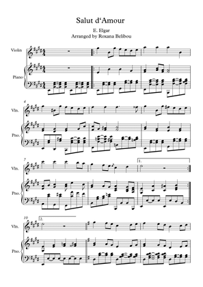 Salut d'amour Op.12 Violin (Flute) & Piano