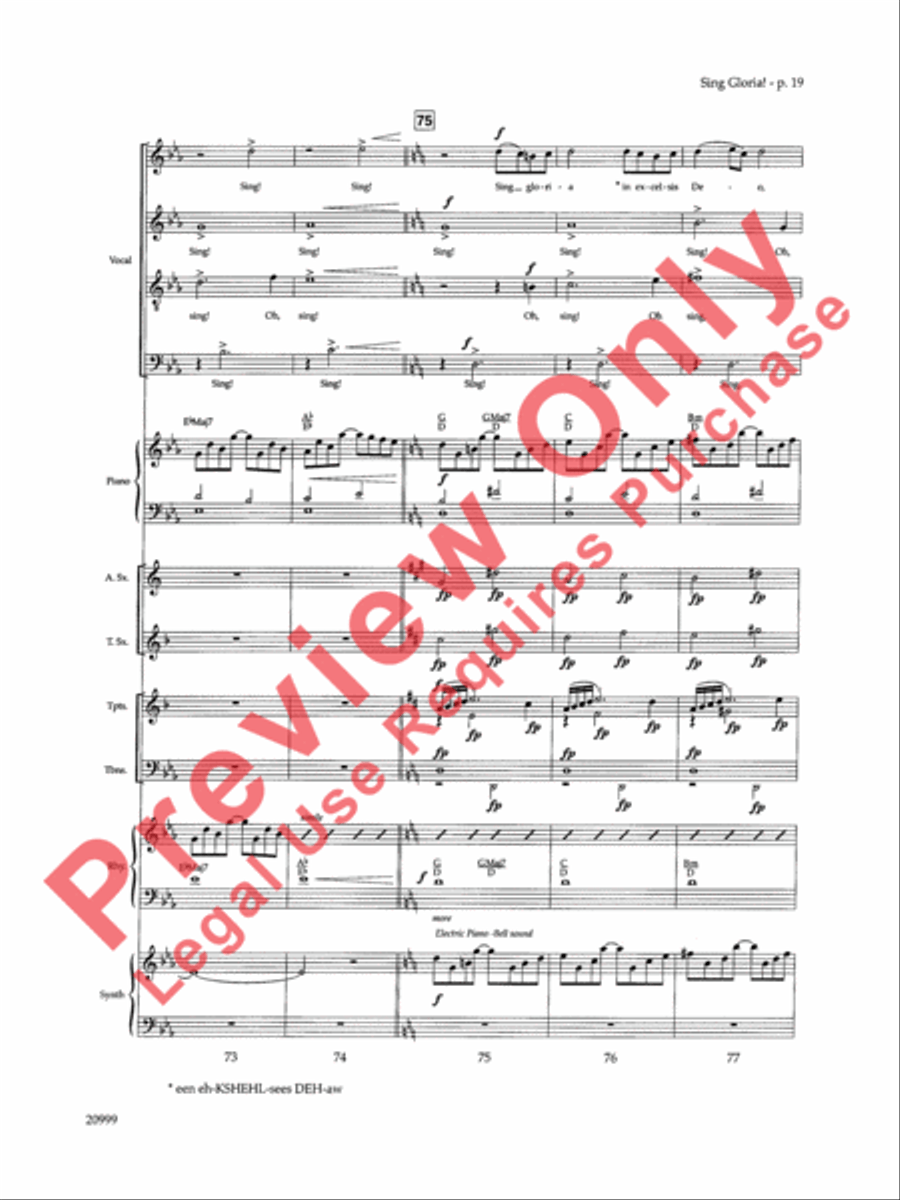Sing Gloria! (A Song for Christmas) Choir scores gallery preview page 20