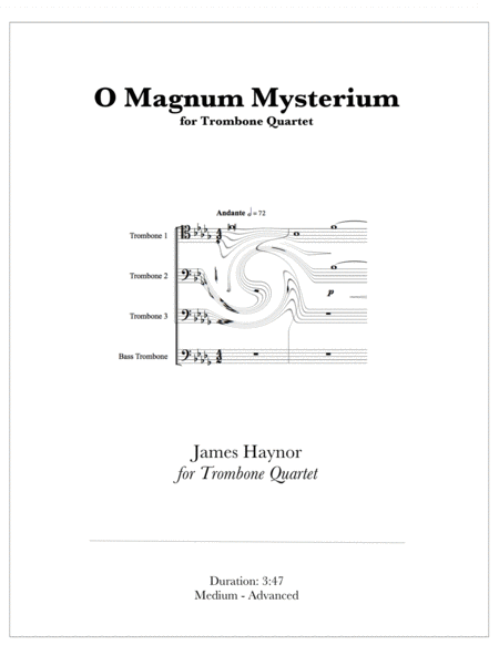 O Magnum Mysterium for Trombone Quartet image number null