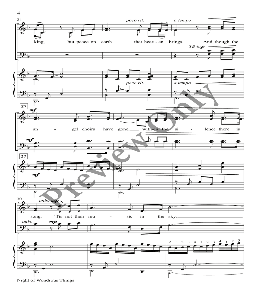 Night of Wondrous Things Orchestration 4-Part scores gallery preview page 3