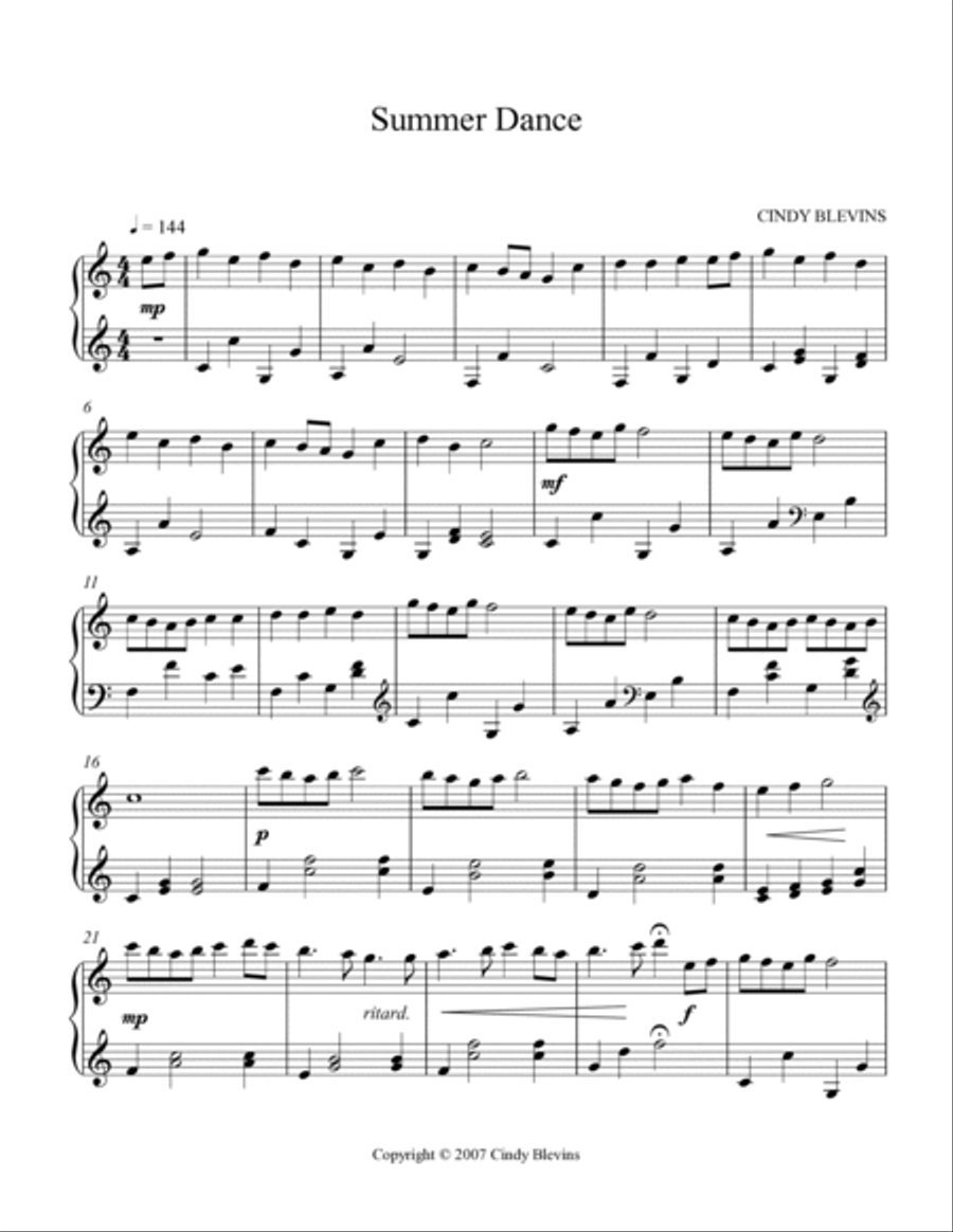 Summer Dance, original solo for Lap Harp Lap Harp scores gallery preview page 2