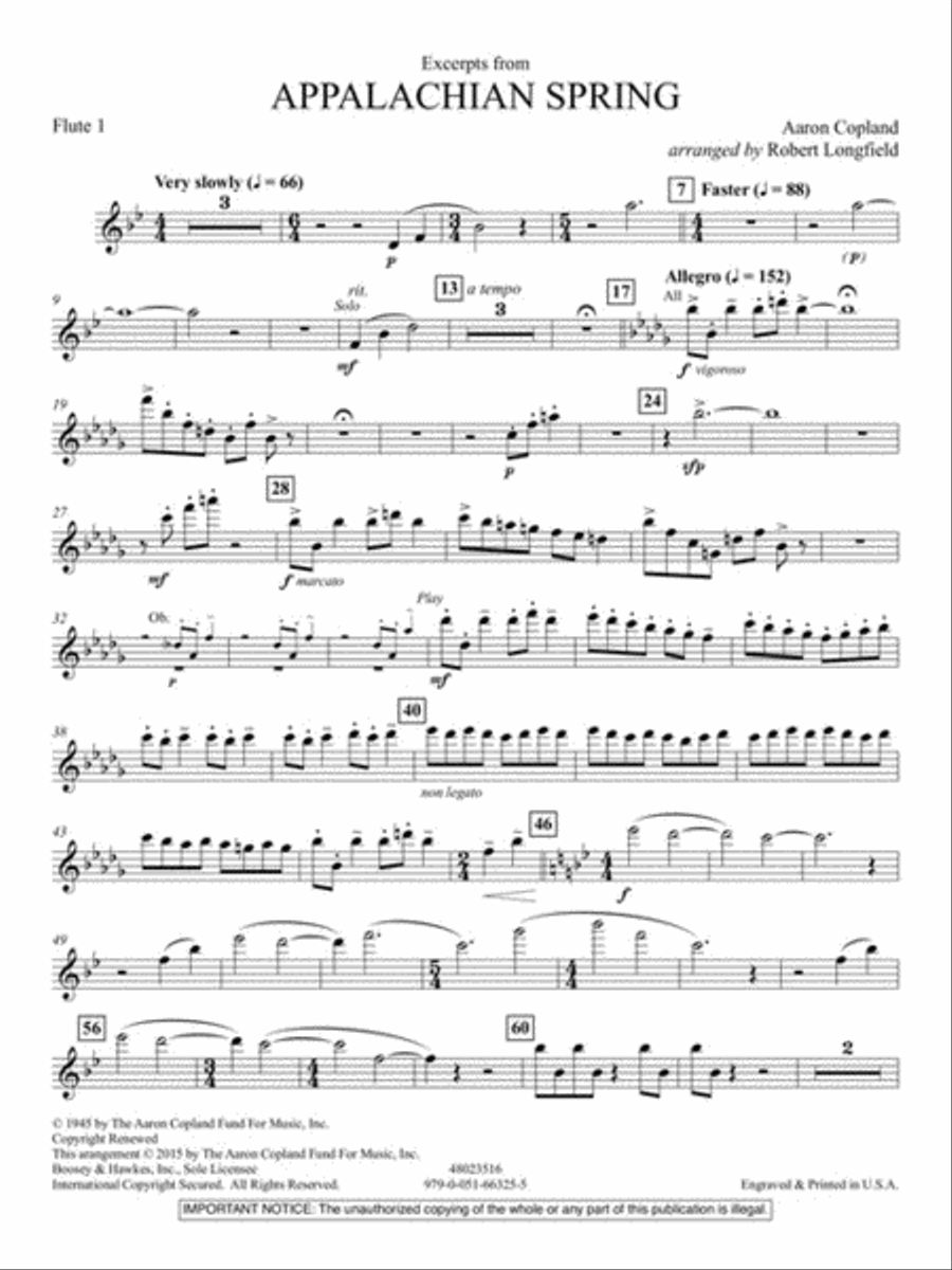 Excerpts from Appalachian Spring Concert Band scores gallery preview page 4