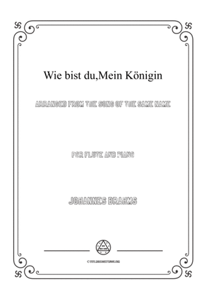 Book cover for Brahms-Wie bist du,Mein Königin,for Flute and Piano