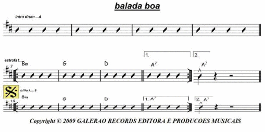 Balada Boa Balada Boa Easy Piano scores gallery preview page 1