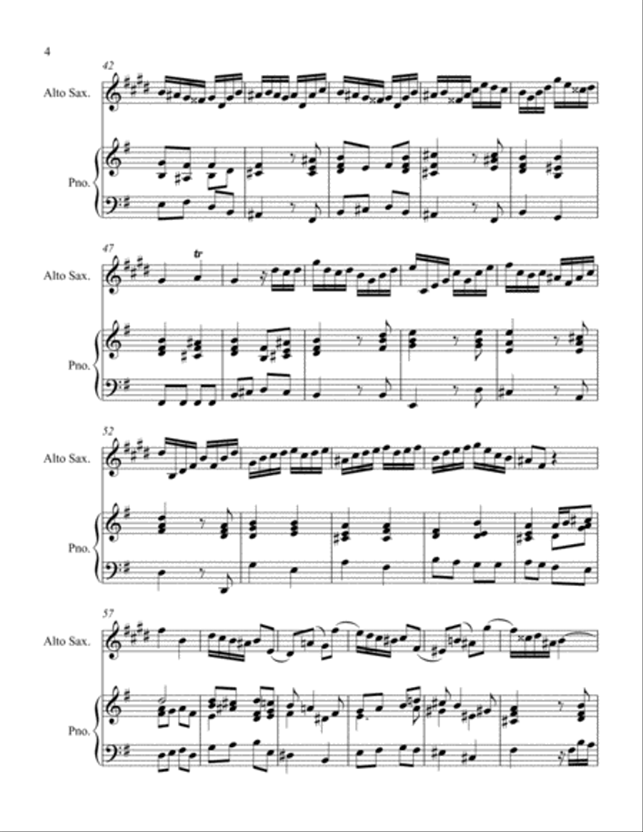 Alto Sonata in E Minor II. Allegro Alto Saxophone scores gallery preview page 4