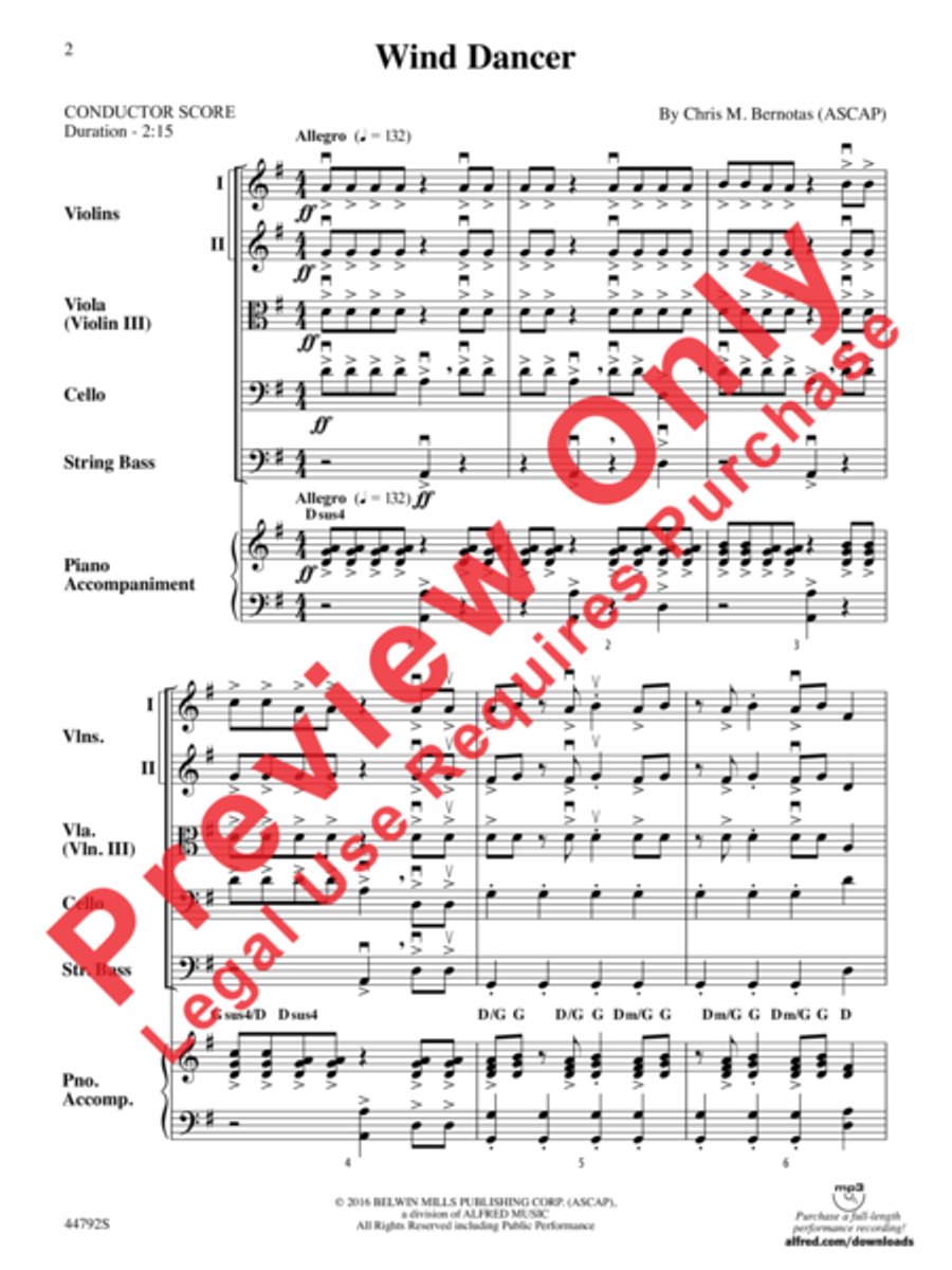 Wind Dancer String Orchestra scores gallery preview page 3