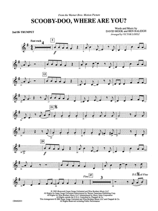 Book cover for Scooby-Doo, Where Are You? (from Scooby-Doo): 2nd B-flat Trumpet