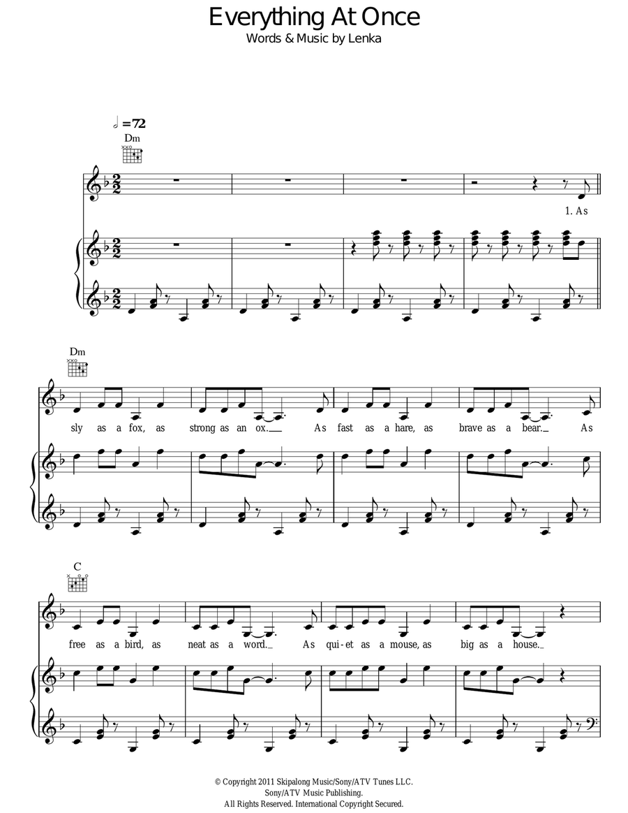Everything At Once Acoustic Guitar scores gallery preview page 1