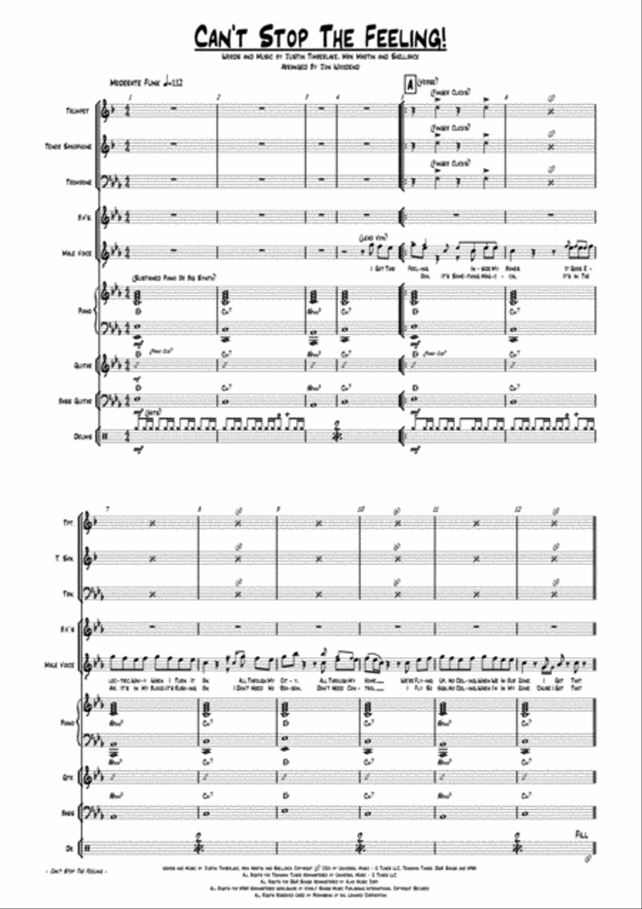 Can't Stop The Feeling from TROLLS Jazz Ensemble scores gallery preview page 6