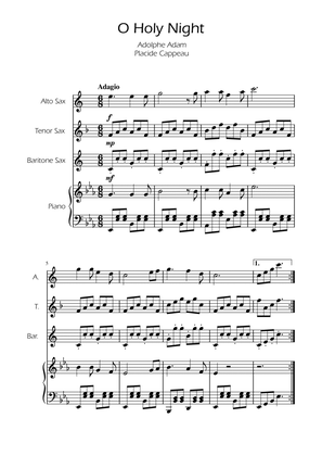 O Holy Night - Sax Trio w/ Piano