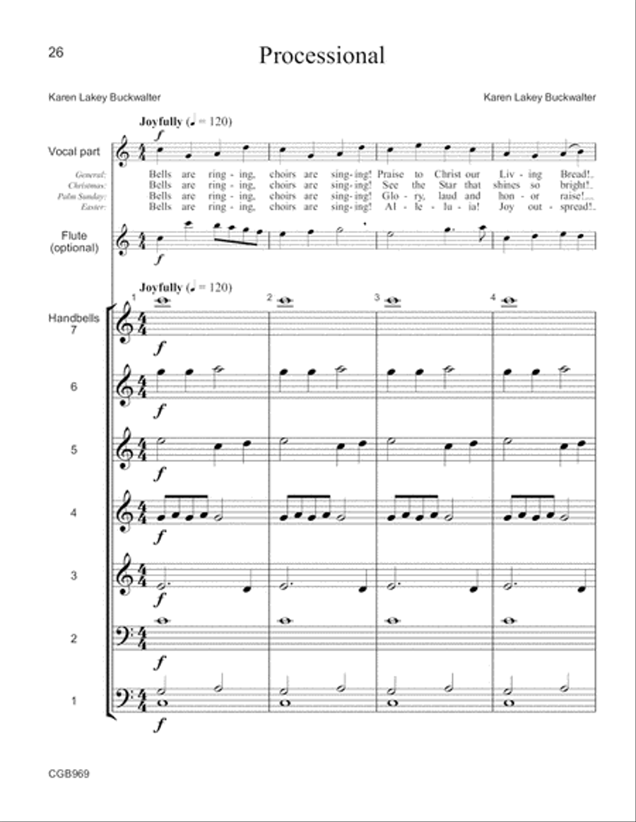Ring and Sing the Seasons Handbell Choir scores gallery preview page 15