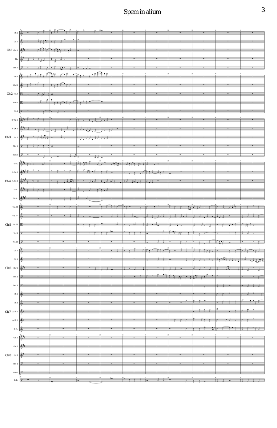 Spem in Alium (40 part motet) arranged for orchestra Full Orchestra scores gallery preview page 3