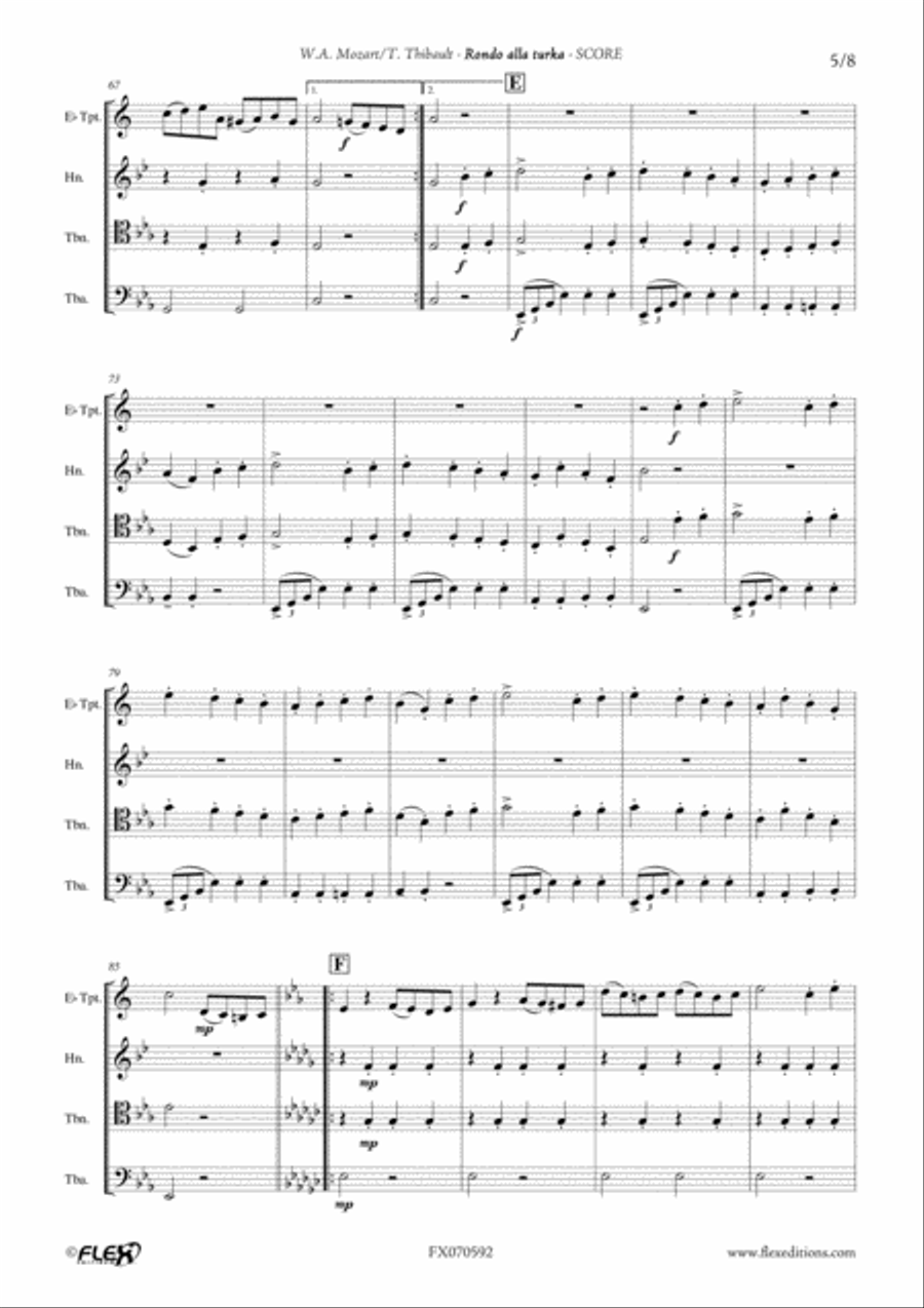 Rondo alla Turka Brass Quartet scores gallery preview page 5