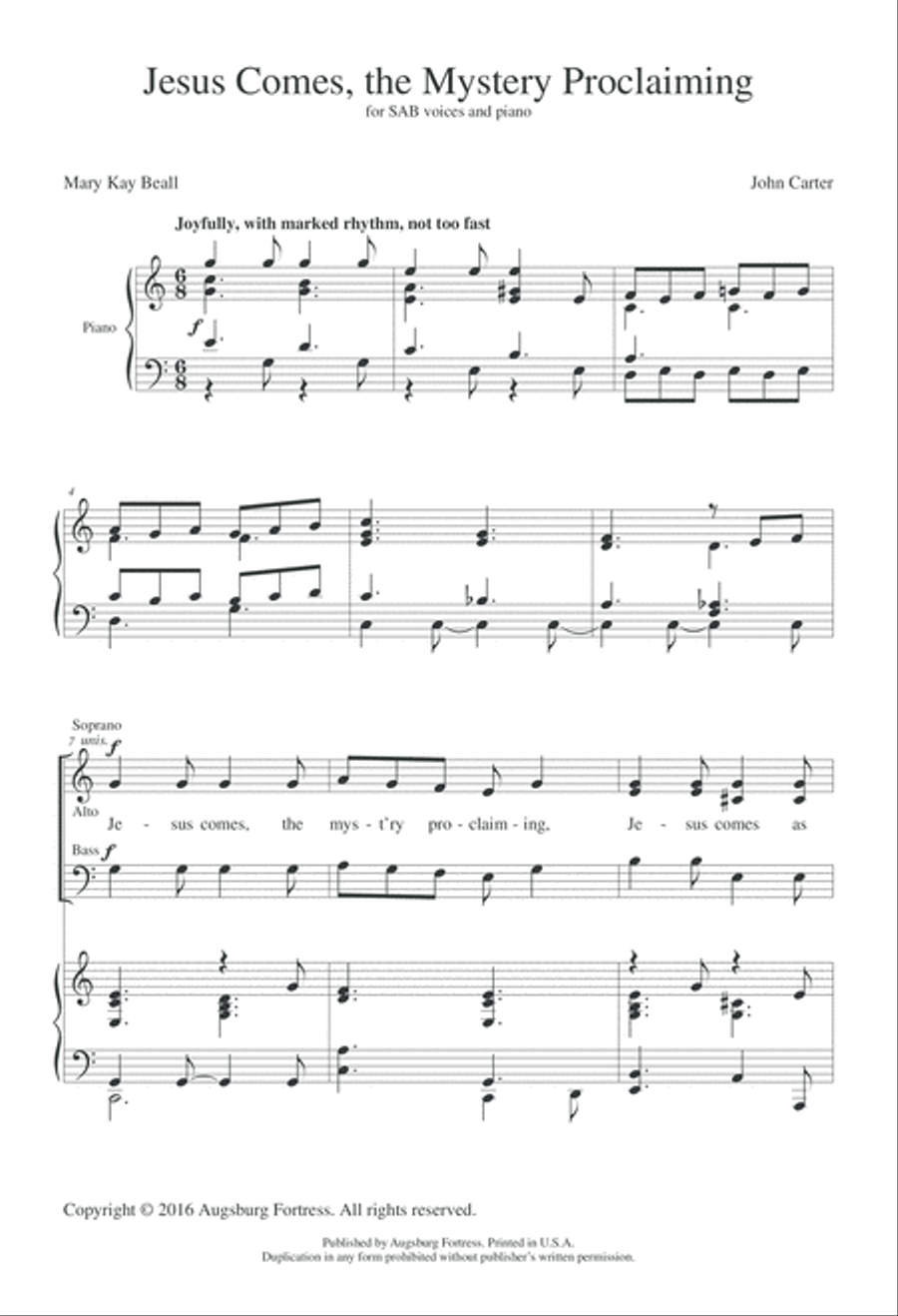 Jesus Comes The Mystery Proclaiming 3-Part scores gallery preview page 3
