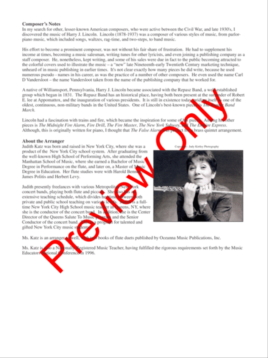 The False Alarm Brass Quintet scores gallery preview page 3