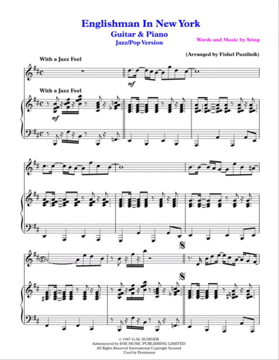 Englishman In New York Electric Guitar scores gallery preview page 2