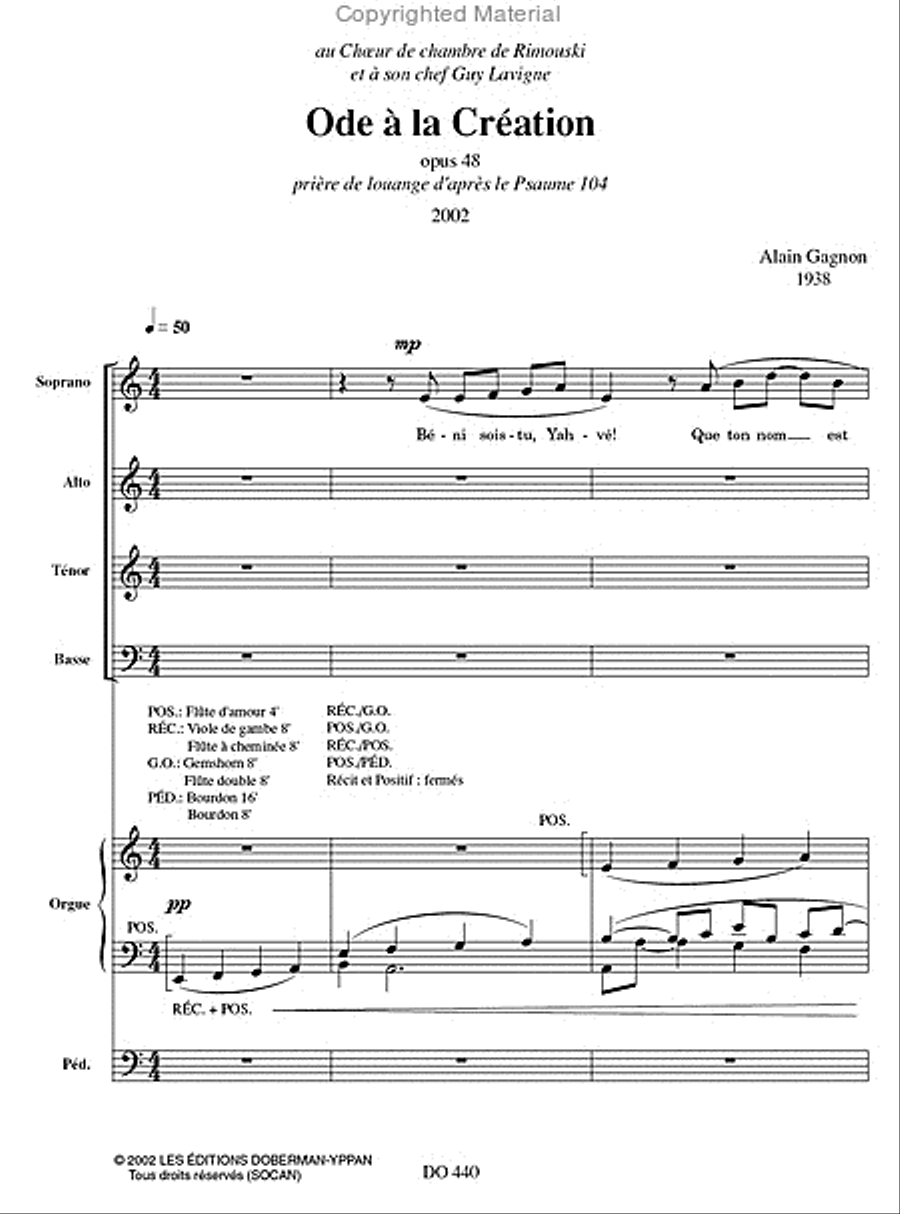 Ode à la création Ode à la création Choir scores gallery preview page 2