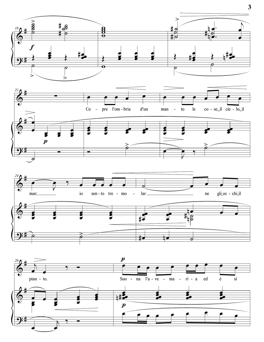 TOSTI: Tristezza (transposed to E minor) Piano, Vocal scores gallery preview page 4