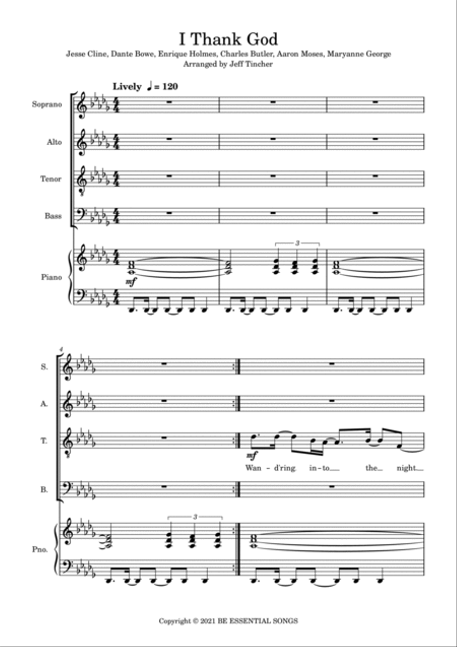 I Thank God I Thank God 4-Part scores gallery preview page 2