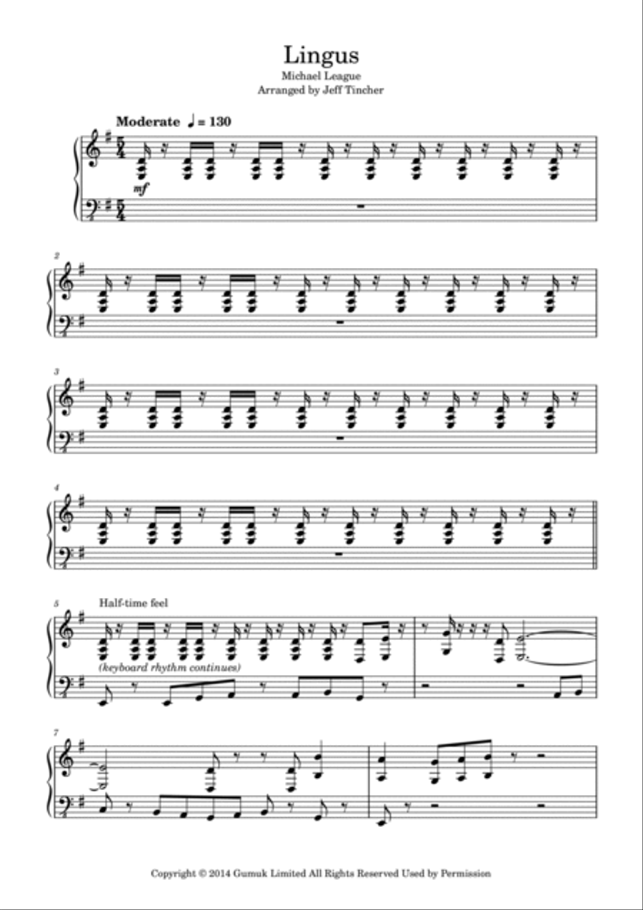 Lingus Lingus Piano Solo scores gallery preview page 2