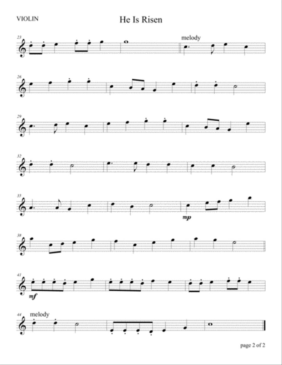 He Is Risen (for String Trio – Violin, Viola, and Cello) String Trio scores gallery preview page 3