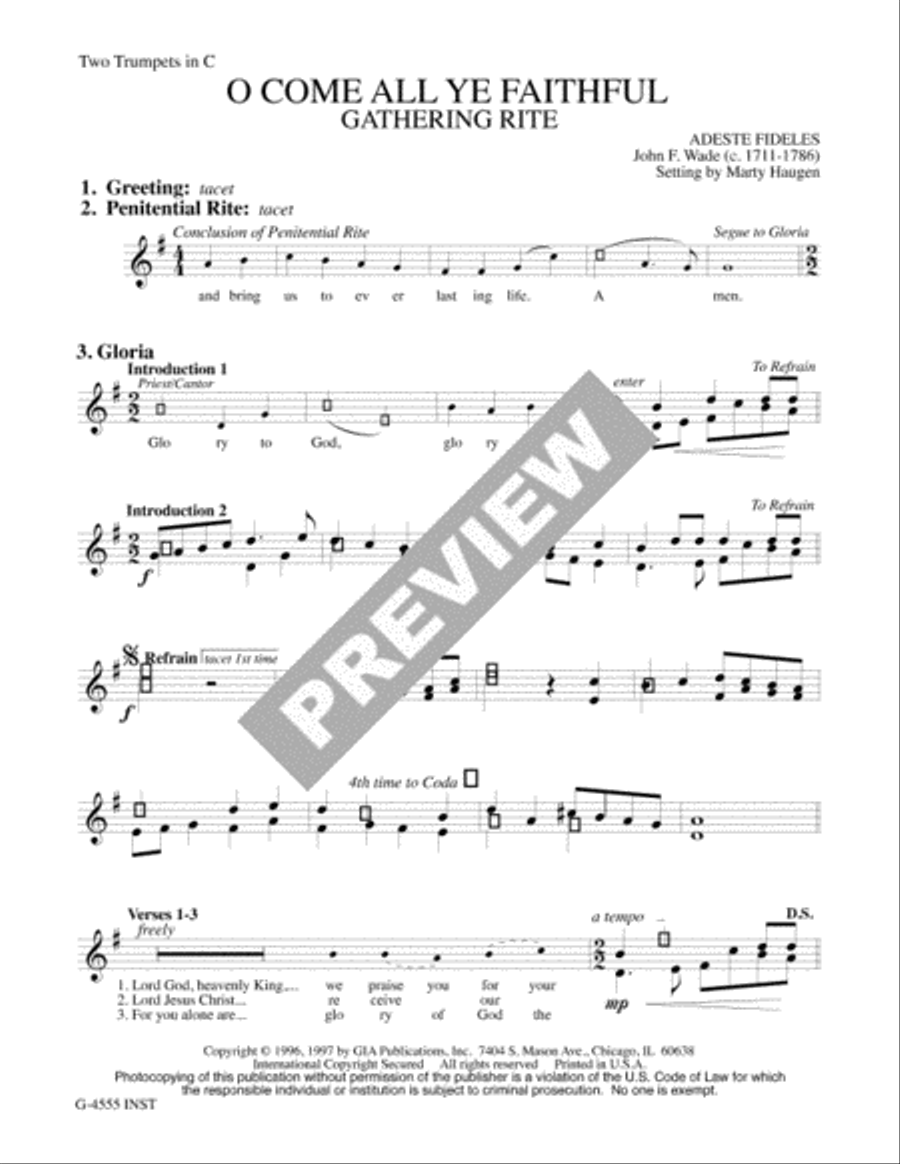 O Come, All Ye Faithful - Instrument edition Trombone scores gallery preview page 2