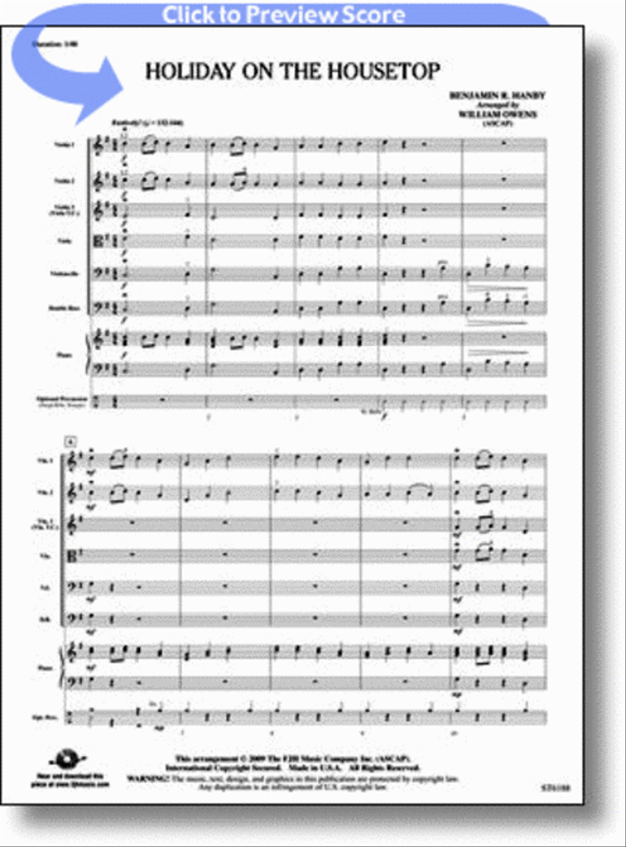 Holiday on the Housetop Holiday on the Housetop String Orchestra scores gallery preview page 1