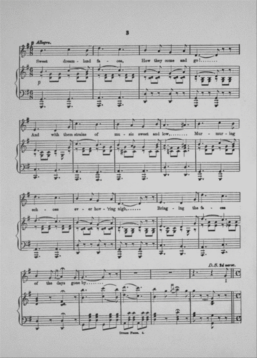 Dream Faces. Song Voice scores gallery preview page 3