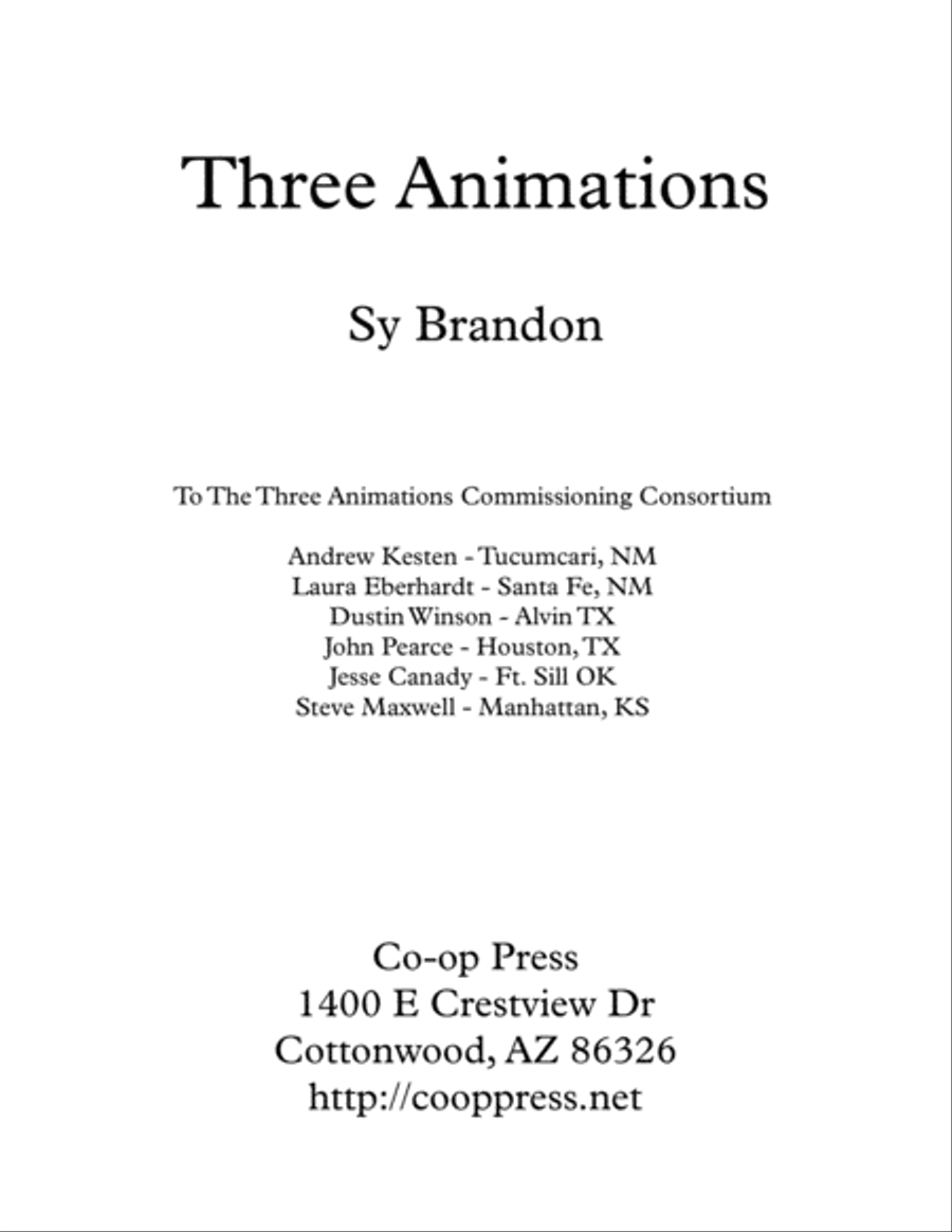Three Animations for Tuba and Piano Tuba scores gallery preview page 1