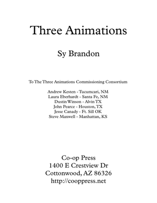 Book cover for Three Animations for Tuba and Piano