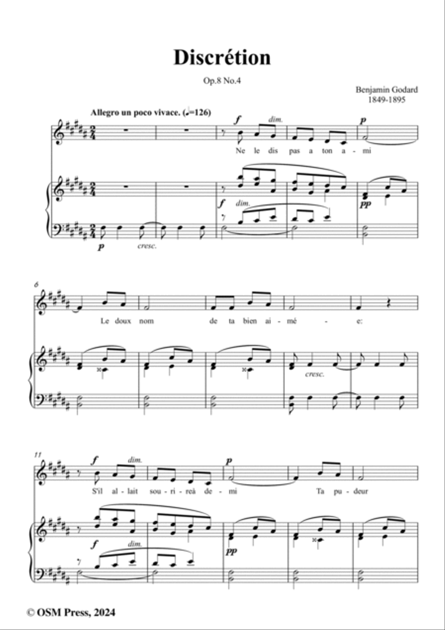 B. Godard-Discrétion,in B Major,Op.8 No.4 Voice scores gallery preview page 2
