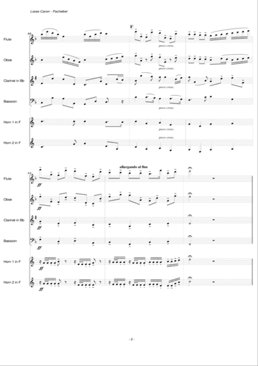 Loose Canon (Wind Sextet) Woodwind Ensemble scores gallery preview page 6