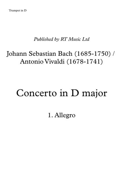 Bach BWV972 / Vivaldi RV230 Concerto in D Major 1. Allegro