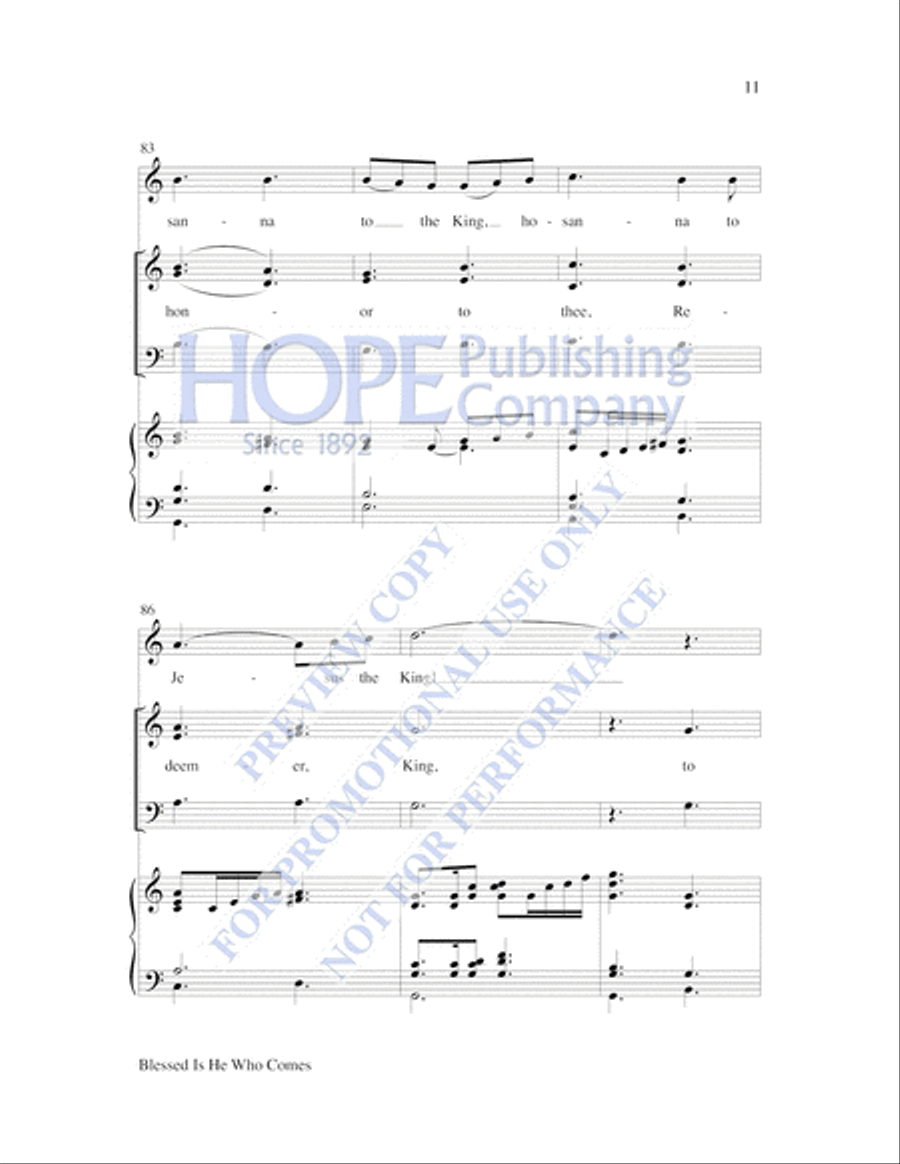 Blessed Is He Who Comes by Lloyd Larson 3-Part - Sheet Music page 12