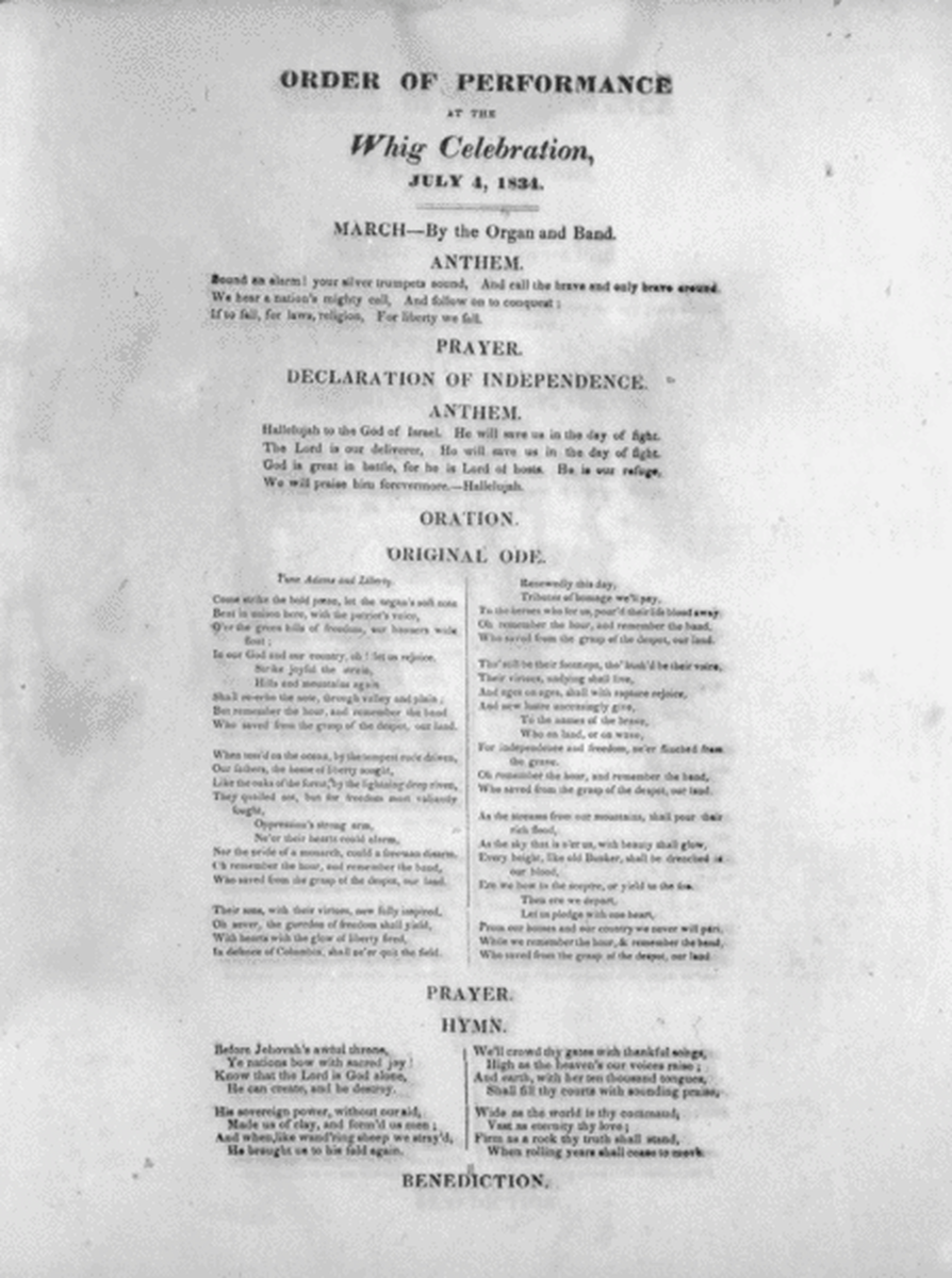 Ode, for 4th July, 1834. Air, Adams and Liberty