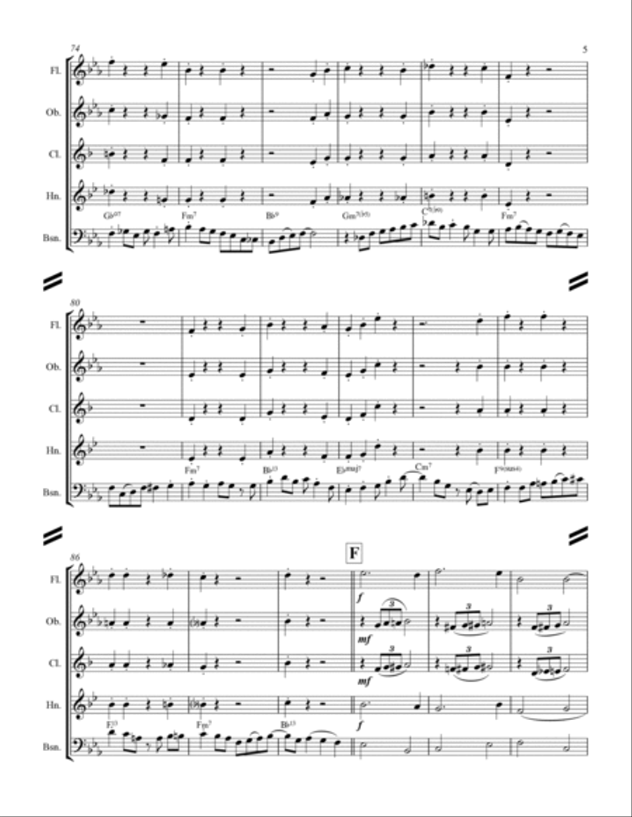 I'll Be Home For Christmas I'll Be Home For Christmas Woodwind Quintet scores gallery preview page 6