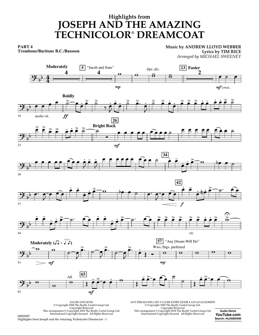Highlights from Joseph and the Amazing Technicolor Dreamcoat - Pt.4 - Trombone/Bar. B.C./Bsn.