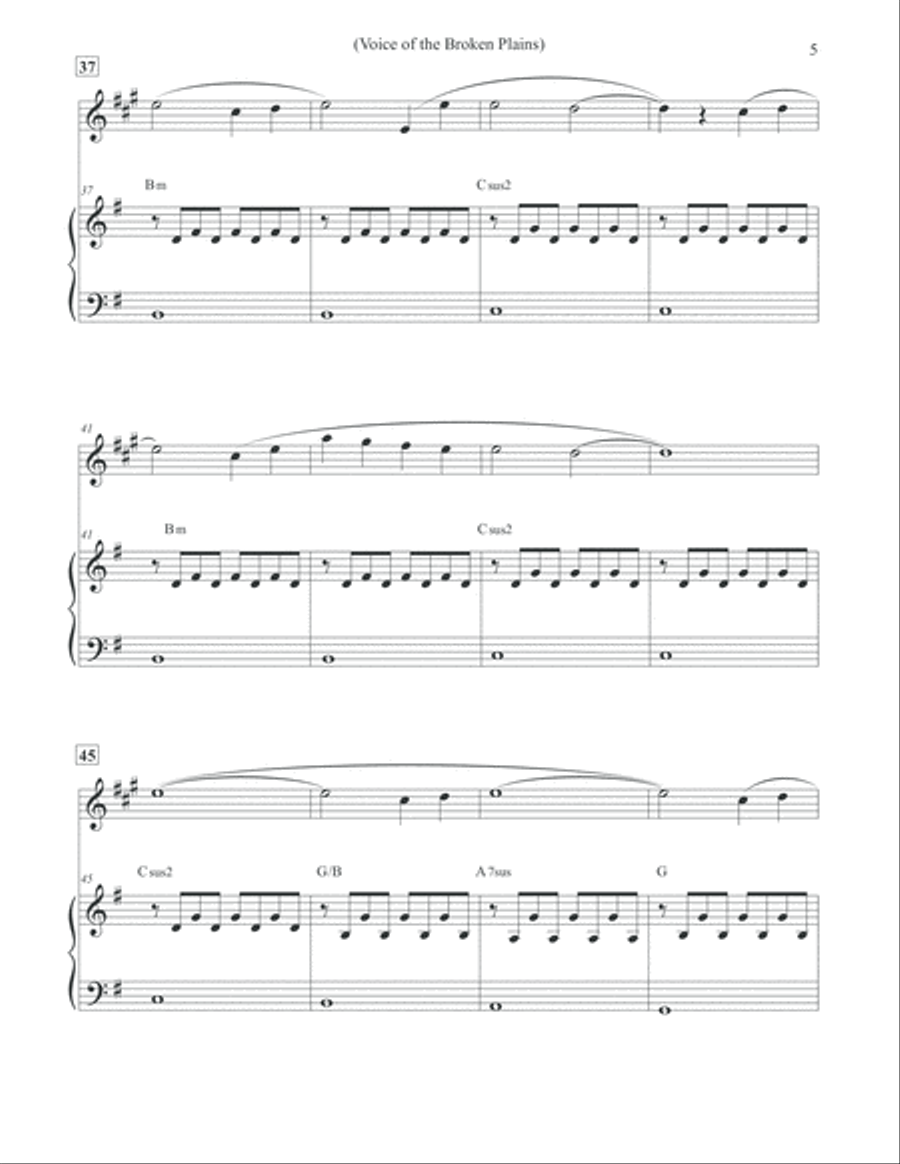 Voice of the Broken Plains - Clarinet & Piano Clarinet Solo scores gallery preview page 5