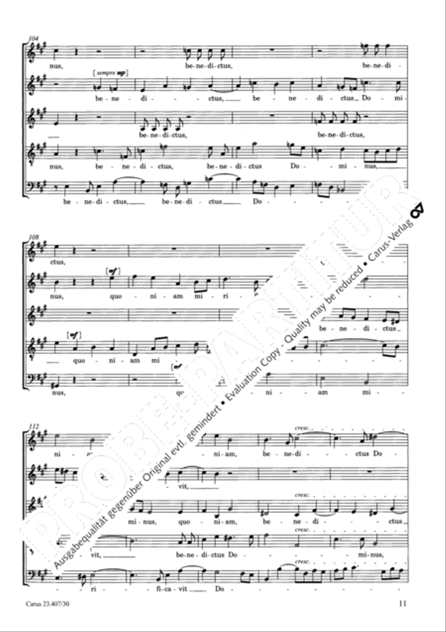 Benedictus Dominus Benedictus Dominus SSATB scores gallery preview page 12