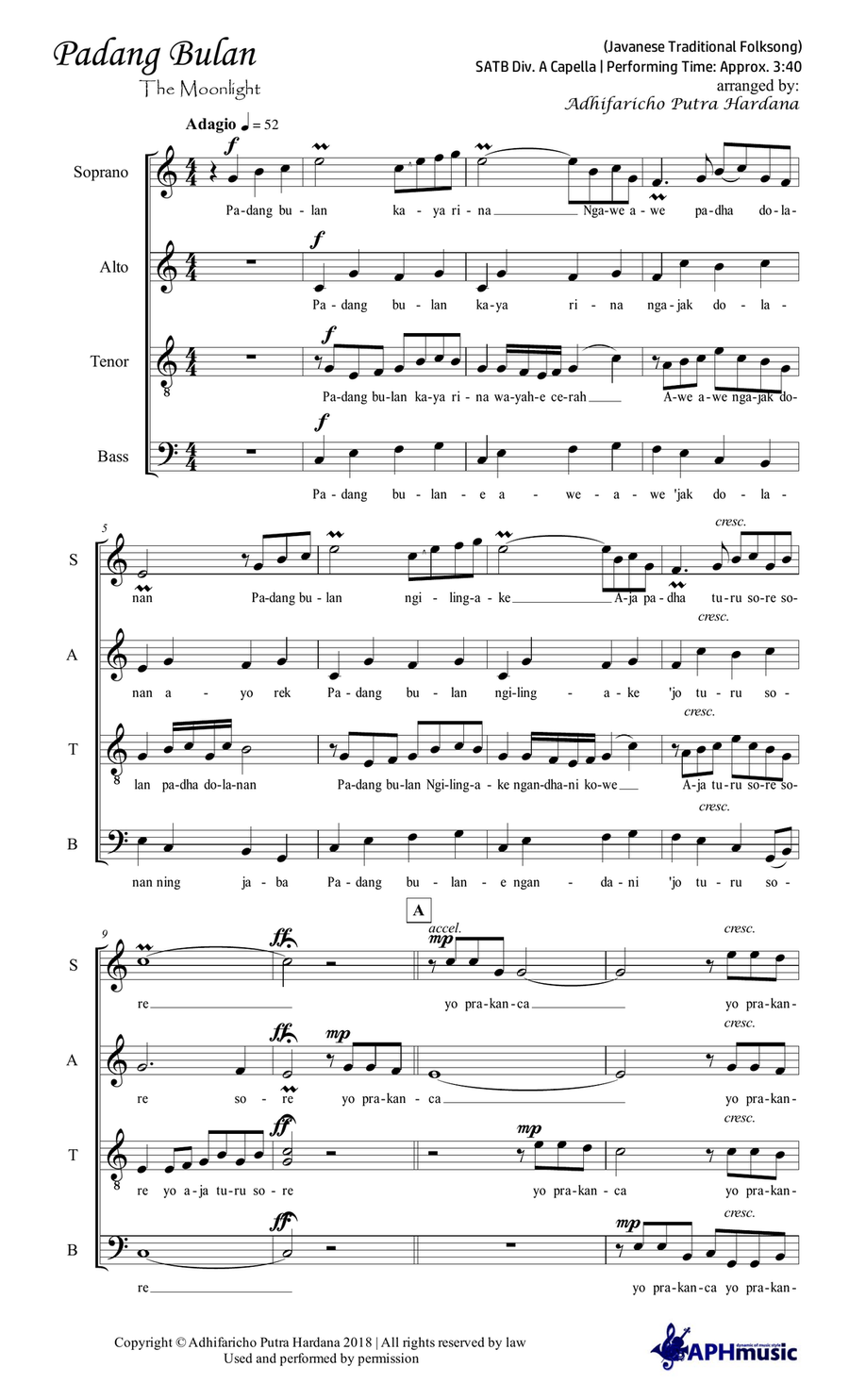 Padang Bulan 4-Part scores gallery preview page 1