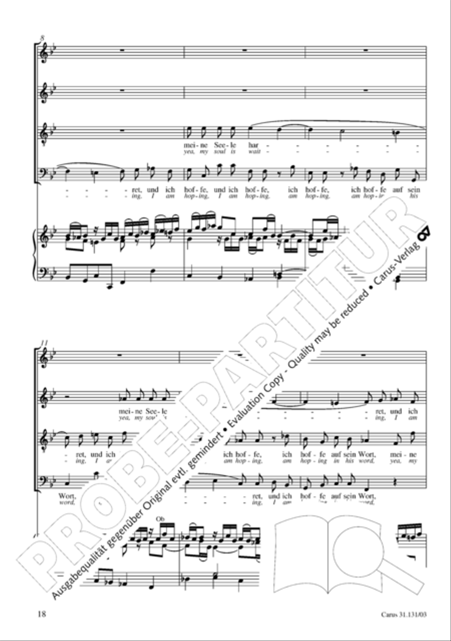 Form the deep, Lord, cried I, Lord, to Thee (Aus der Tiefe rufe ich, Herr, zu dir) 4-Part scores gallery preview page 19